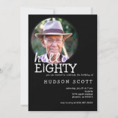 80e Mannen Hallo verjaardagsfeest Foto Kaart (Voorkant)