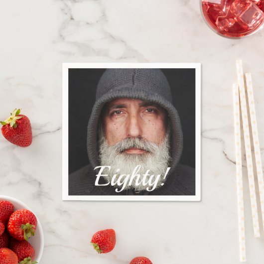 80e mannen van het 80e verjaardagsfotoscript servet (Insitu)