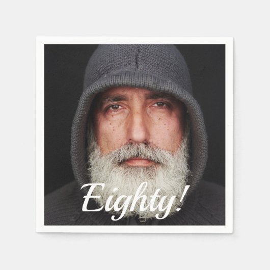80e mannen van het 80e verjaardagsfotoscript servet (Voorkant)