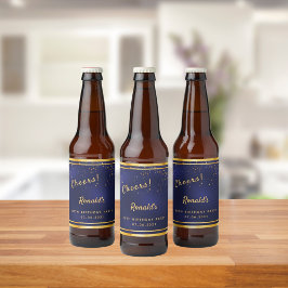 80e marinedag blauw goudkazen bier etiket