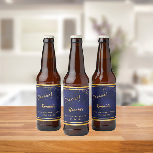 80e marinedag blauw goudkazen bier etiket