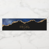 80e marinedagsdag blauw goudgeweer waterfles etiket (Enkel label)