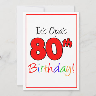 80e mijlpaal van OPA verjaardagsfeest Kaart