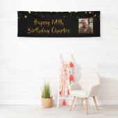 80e of een andere verjaardag Foto Gold Stars Aange Spandoek (Insitu)