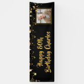 80e of een andere verjaardag Foto Gold Stars Aange Spandoek (Verticaal)