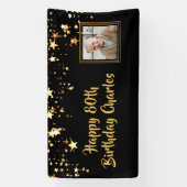 80e of een andere verjaardag Foto Gold Stars Aange Spandoek (Verticaal)