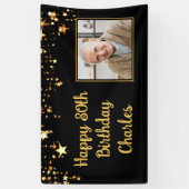 80e of een andere verjaardag Foto Gold Stars Aange Spandoek (Verticaal)