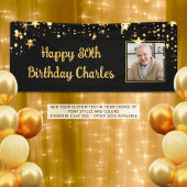 80e of een andere verjaardag Foto Gold Stars Aange Spandoek