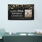 80e of een andere verjaardag Foto Gold Stars Uw kl Spandoek (Beurs)