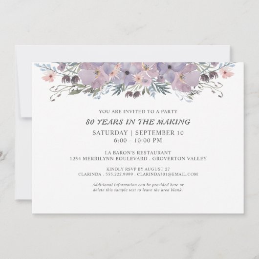 80e of om het even welke vogeldag Floral JAREN IN  Kaart (Achterkant)