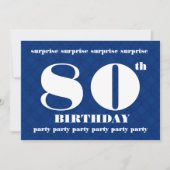 80e OPLEIDING Modern Blue and White Birthday W083 Kaart (Voorkant)