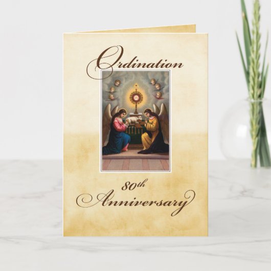 80e Ordination Jubileum Angels at Altar Kaart (Voorkant)