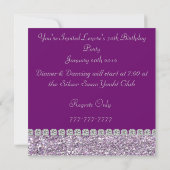 80e PAARSE BLOEDING-uitnodiging voor een verjaarda Kaart (Achterkant)