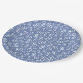 80e Partij Willekeurig Nummer Patroon Blauw/Wit Papieren Bordje (Gekanteld)