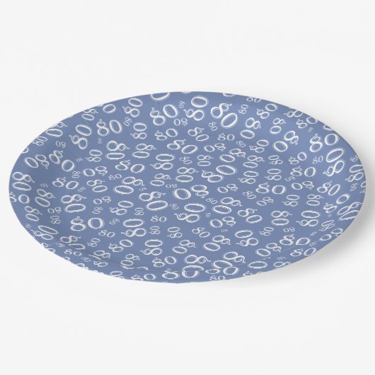 80e Partij Willekeurig Nummer Patroon Blauw/Wit Papieren Bordje (Gekanteld)