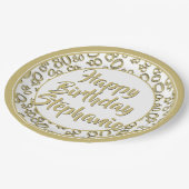 80e Partij Willekeurig Nummer Patroon Goud/Wit Papieren Bordje (Gekanteld)