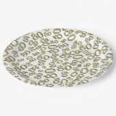 80e Partij Willekeurig Nummer Patroon Goud/Wit Papieren Bordje (Gekanteld)