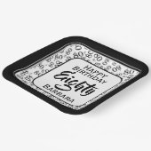 80e partij Willekeurig Nummer Patroon Zwart/Wit Papieren Bordje (Gebogen)