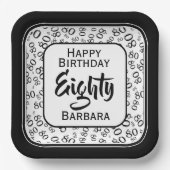 80e partij Willekeurig Nummer Patroon Zwart/Wit Papieren Bordje (Voorkant)