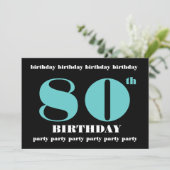 80e Sjabloon van de uitnodiging van de Birthday Pa (Staand voorkant)