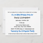 80e Sjabloon van de uitnodiging van de Birthday Pa (Achterkant)