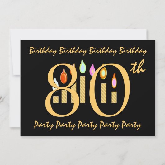 80e Sjabloon van de uitnodiging van de Birthday Pa (Voorkant)