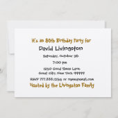 80e Sjabloon van de uitnodiging van de Birthday Pa (Achterkant)