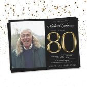 80e Solid Gold Text Black Classy Foto van zaterdag Kaart