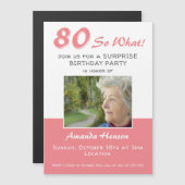 80e Surprise Birthday Party Photo Invitation Kaart (Voorkant / Achterkant)