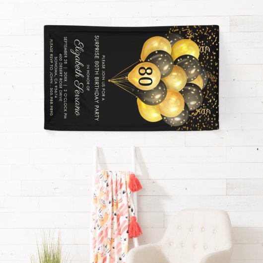 80e surrogaatbruine gouden banner (Insitu)
