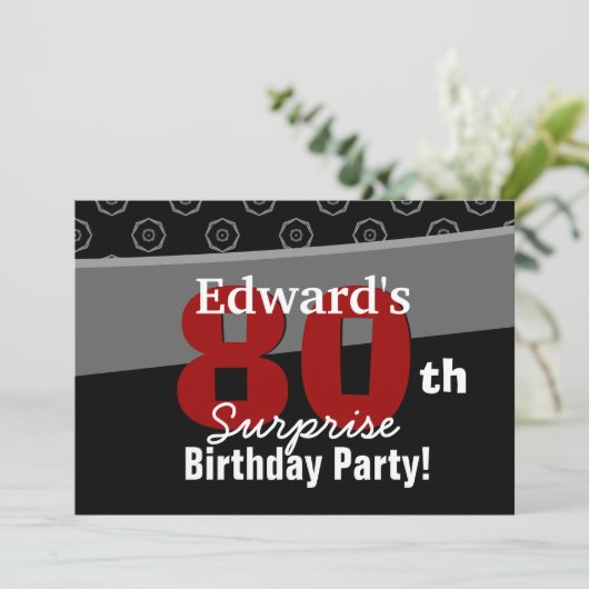 80e surrogaatdag zwart, horizontaal wit kaart (Staand voorkant)