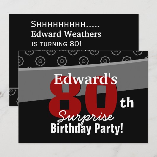 80e surrogaatdag zwart, horizontaal wit kaart (Voorkant / Achterkant)