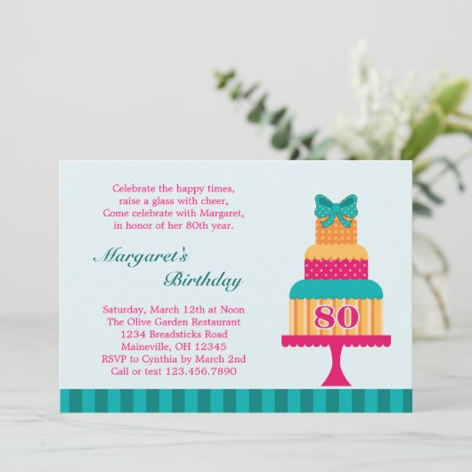 80e uitnodiging tot het indienen van een 'Birthday (Staand voorkant)