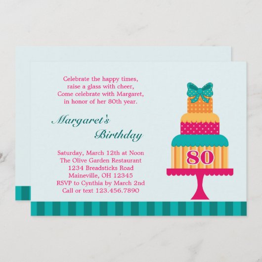 80e uitnodiging tot het indienen van een 'Birthday (Voorkant / Achterkant)