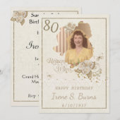 80e uitnodiging van de Birthday Party (Voorkant / Achterkant)