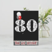80e uitnodiging van de Birthday Party (Staand voorkant)
