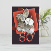 80e uitnodiging van de Birthday Party (Staand voorkant)