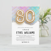80e uitnodiging van de Birthday Party (Staand voorkant)