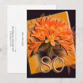 80e uitnodiging van de Birthday Party (Voorkant / Achterkant)