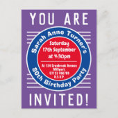 80e uitnodiging van de Birthday Party (Voorkant)