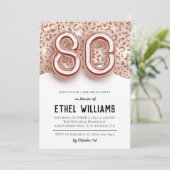 80e uitnodiging van de Birthday Party (Staand voorkant)