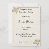 80e uitnodiging van de Birthday Party (Achterkant)