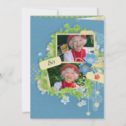 80e uitnodiging van de Birthday Party (Voorkant)