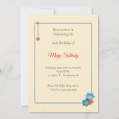 80e uitnodiging van de Birthday Party (Achterkant)