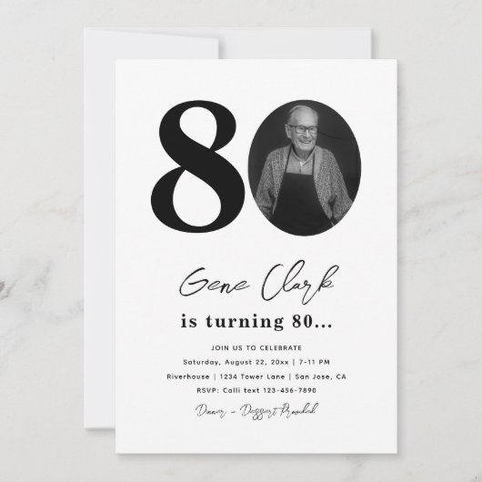 80e uitnodiging van de Birthday Party | 80e verjaa (Voorkant)