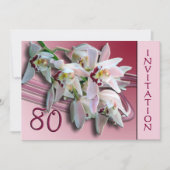 80e uitnodiging van de Birthday Party - Orchideeën (Voorkant)