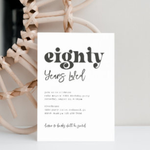 80e uitnodiging van de verjaardag   Eenvoudige 80e