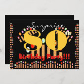 80e URPRISE Birthday Party CandlesTemplate Kaart (Voorkant / Achterkant)