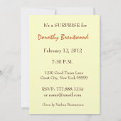 80e URPRISE Birthday Party Gold Flower Kaart (Achterkant)