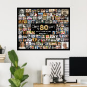 80e verjaardag 100 foto's zwart goud juichen voor poster (Thuiskantoor)